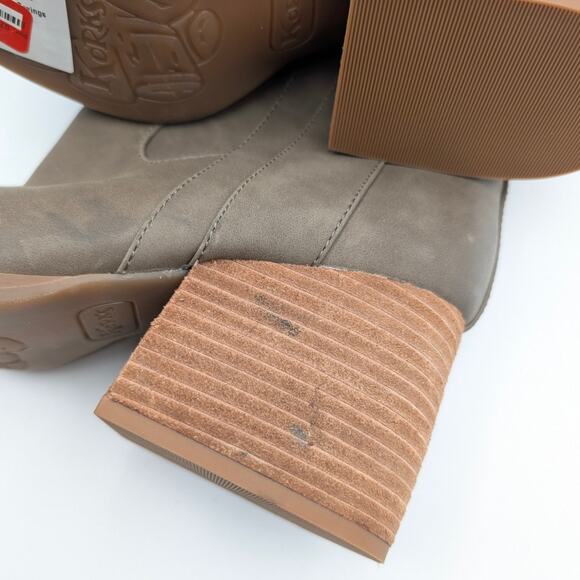 Korks Scarlet Western Block Heel Tall Boots Taupe Women's Size US7.5M EU38 - Picture 6 of 10